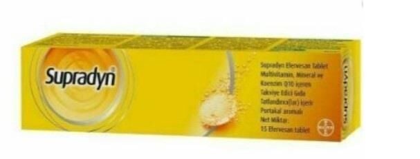 Supradyn 15 Efervesan Tablet  Koenzim Q10, Multivitamin Ve Mineral Içeren Takviye Edici Gıda