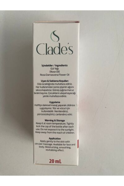 Clade's Gül Yağı 20 ml - Cilt Bakım Yağı Rose Oil