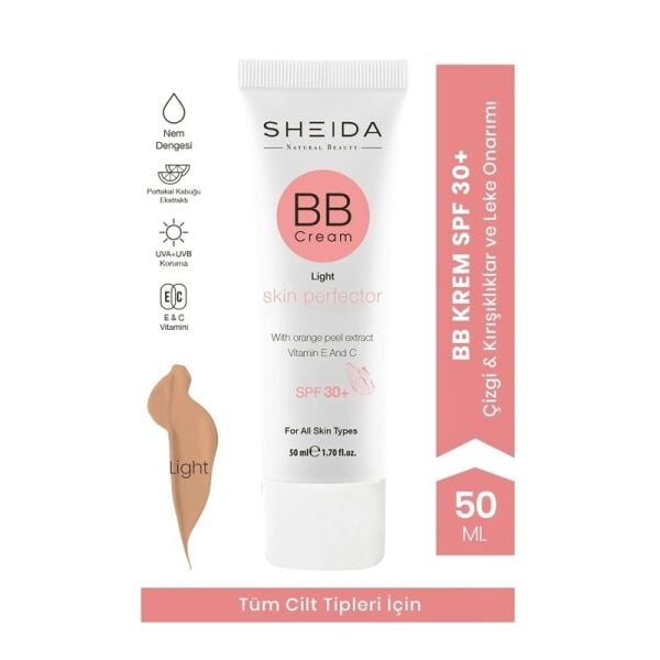 Sheida Bb Cream Light (AÇIK RENK) Spf 30, Mükemmel Kapatıcılık