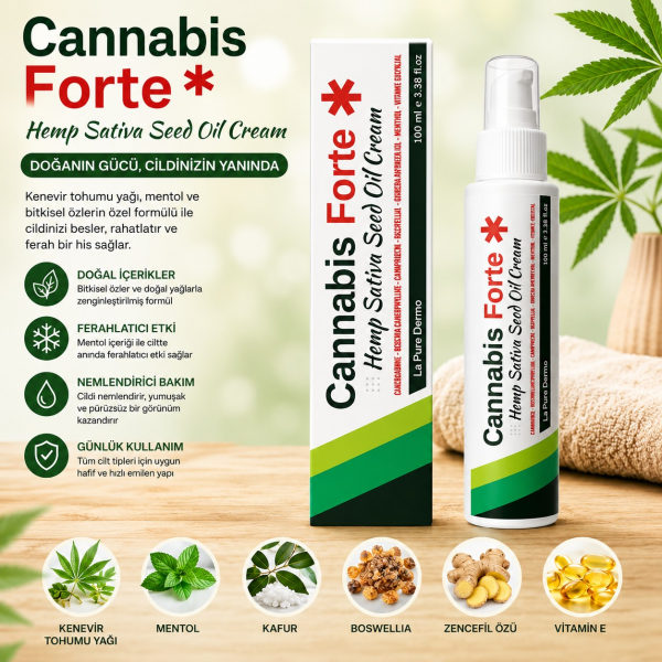 La Pure Dermo Cannabis Sativa Seed Oil Cream 100ml Masaj Kremi