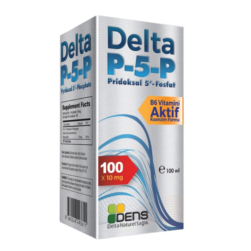 Dens Delta Naturel Delta P5p I Sıvı B6 Vitamini Aktif Formu (piridoksal-5-fosfat) 10 Mg/1 Ml – 100 Ml – Ölçekli Pipet