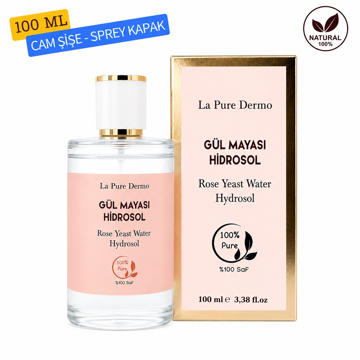 La Pure Dermo Gül Mayası Hidrosol Gözenek Sıkılaştırıcı Aydınlatıcı Yüz Tonik 100ml