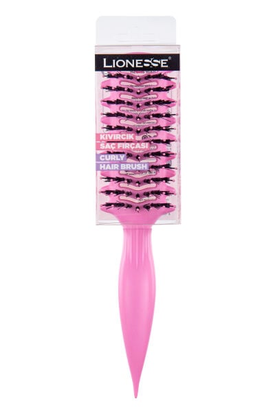 Lionesse Kıvırcık Saç Fırçası 8916 Pembe - Bukle Belirginleştirici Kıvırcık, Dalgalı ve Hacimli Saçlar