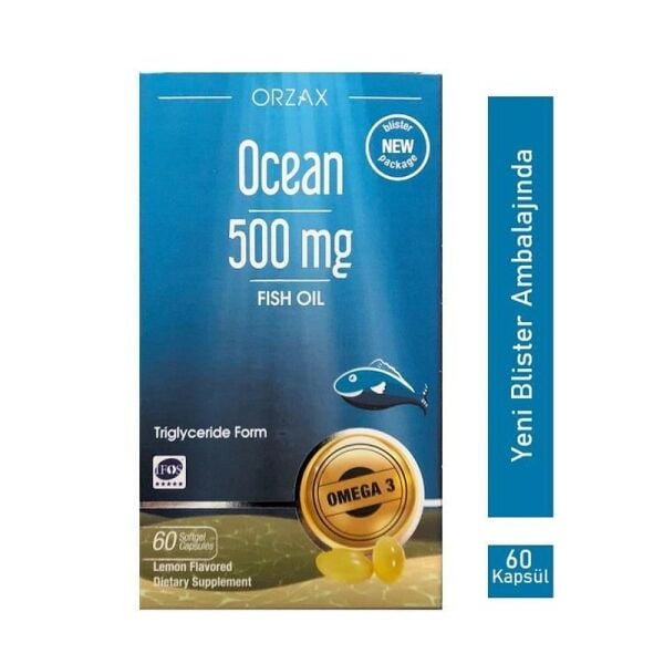 Ocean Omega 3 Balık Yağı 500mg 60 Kapsül