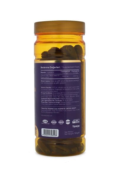 senkavit Bitkisel Çörekotu Yağı Softjel 1000 Mg 100 Kapsül