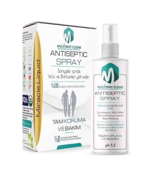 Multiway Clean %100 Doğal Ve Çevre Dostu Hocl Antiseptik Su Bazlı Temizlik Solüsyonu 100ml