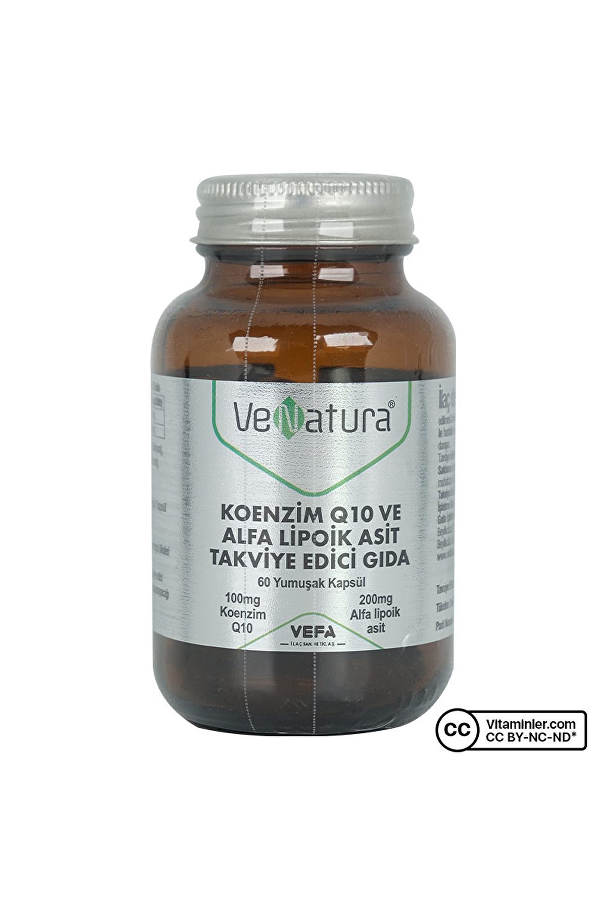 Venatura Koenzim Q10 Ve Alfa Lipoik Asit Takviye Edici Gıda 60 Kapsül