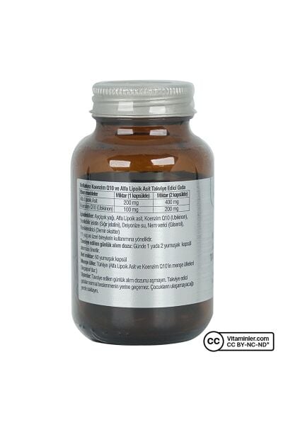 Venatura Koenzim Q10 Ve Alfa Lipoik Asit Takviye Edici Gıda 60 Kapsül
